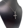 18k White Gold Diamond Pendant Cross 1CTW