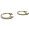 14k Yellow Gold Diamond Hoop Huggie Earrings 0.12 ct