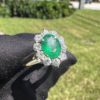 14k Yellow Gold Emerald Ring w/ Diamonds