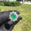 14k Yellow Gold Emerald Ring w/ Diamonds