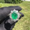 14k Yellow Gold Emerald Ring w/ Diamonds