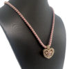 Barry Kronen Yellow Gold Heart Pendant on Pink Nylon Necklace