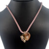 Barry Kronen Yellow Gold Heart Pendant on Pink Nylon Necklace