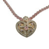 Barry Kronen Yellow Gold Heart Pendant on Pink Nylon Necklace