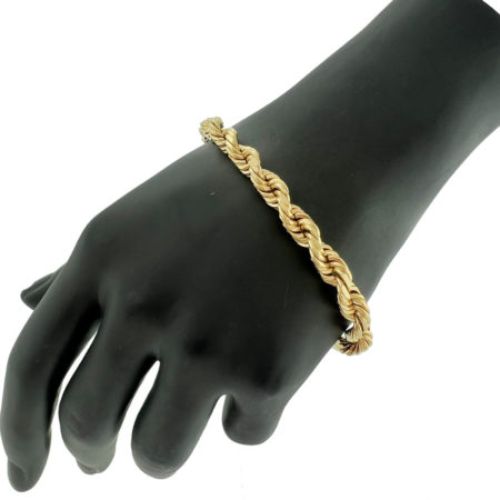 18k Yellow Gold 5.75mm 8.75" Rope Chain Bracelet 56.91g