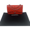CHANEL Jumbo Double Flap Patent Red Leather