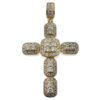 14k Yellow Gold Diamond Cross Pendant Approx. 2 CTW