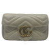 Gucci GG Mini Marmont Calfskin Matelasse Leather White Ladies Shoulder Bag