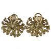 18k Yellow Gold Large Round Earrings w/ Diamonds