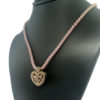 Barry Kronen Yellow Gold Heart Pendant on Pink Nylon Necklace