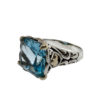 John Hardy Silver and Gold Blue Topaz Ring