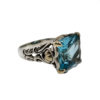 John Hardy Silver and Gold Blue Topaz Ring