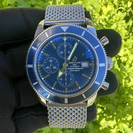 Breitling A13320 SuperOcean Heritage Chrono Blue Baton Dial w/ Box and Papers