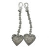 14k White Gold Diamond Heart Drop Earrings Approx. 2CTW