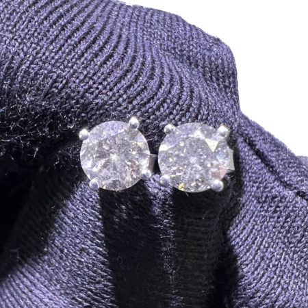 14k White Gold Diamond Stud Earrings 1.06ctw