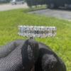 14k White Gold Emerald Cut Diamond Eternity Band 6.20CTW