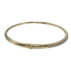 18k Yellow Gold .50ct Diamond 1/2 Way Bangle