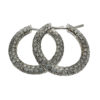 18k White Gold Pave Diamond Medium Hoop Earrings Approx. 7.2 CTW
