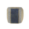 18k Yellow Gold w/ Diamonds and Lapis Lazuli "Reverso" Style Mens Ring