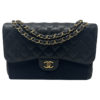 CHANEL Jumbo Double Flap Black Caviar Leather w/ Box, Card and Dustbag