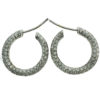 18k White Gold Pave Diamond Medium Hoop Earrings Approx. 7.2 CTW
