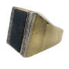 18k Yellow Gold w/ Diamonds and Lapis Lazuli "Reverso" Style Mens Ring