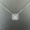 18k White Gold Square Diamond Pendant .33 CTW