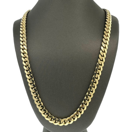 14k Yellow Gold Men's Cuban Link Chain Necklace 94.54g