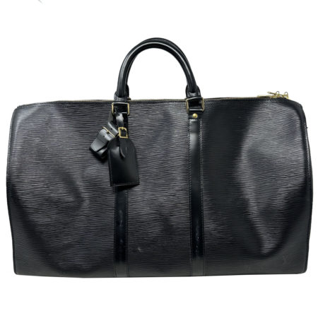 Louis Vuitton Black Epi Leather Keepall 50 Duffel Bag