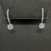 18k White Gold Diamond Drop Hoop Earrings 0.53 CTW