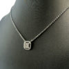 18k White Gold Square Diamond Pendant .33 CTW