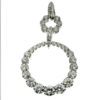 18k White Gold Diamond Drop Circle Pendant 2.78 CTW