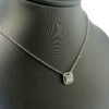 18k White Gold Square Diamond Pendant .33 CTW