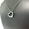18k White Gold Pave Open Heart Diamond Necklace 0.35 CTW