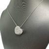 18k White Gold Diamond Pave Heart Necklace 1 CTW