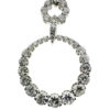 18k White Gold Diamond Drop Circle Pendant 2.78 CTW