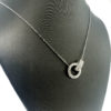 18k White Gold Interlocking Diamond Circle Pendant Necklace 1 CTW