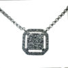 18k White Gold Square Diamond Pendant .33 CTW