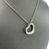 18k White Gold Pave Open Heart Diamond Necklace 0.35 CTW