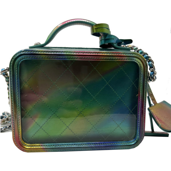 CHANEL, Bags, Chanel Filigree Vanity Case Pvc With Lambskin Small Clear  Multicolor