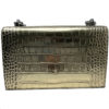 Alexander McQueen Jeweled Satchel Bag in Croc Stamped Gold Metallic