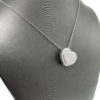 18k White Gold Diamond Pave Heart Necklace 1 CTW