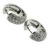 18k White Gold Diamond Huggie Hoop Earrings 2 CTW