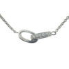 18k White Gold Diamond Interlinked Hoops Woman's Necklace 2.40 CTW