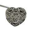 18k White Gold Diamond Pave Heart Necklace 1 CTW