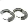 18k White Gold Diamond Huggie Hoop Earrings 2 CTW