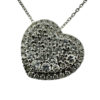 18k White Gold Diamond Pave Heart Necklace 1 CTW