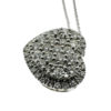 18k White Gold Diamond Pave Heart Necklace 1 CTW