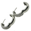 18k White Gold Diamond Huggie Hoop Earrings 2 CTW