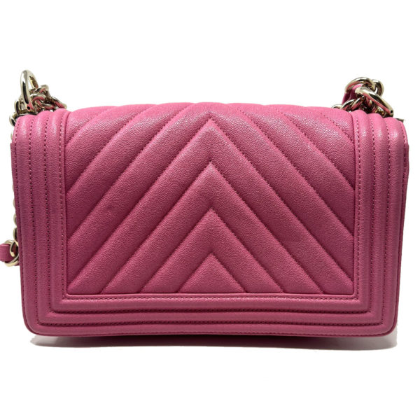 Chanel Pink Le Boy Flap Medium Chevron Handbag w/ Dustbag - Boca Pawn